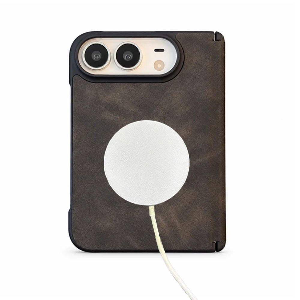 Premium Leather MagSafe Folding iPhone Duo Case - Moderno Collections