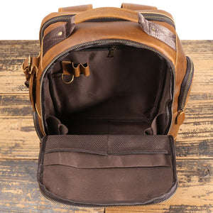 Thumbnail for Retro Riverstone Travel Leather Backpack - Moderno Collections