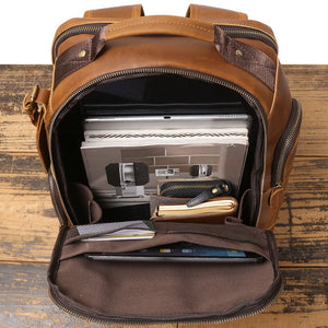 Thumbnail for Retro Riverstone Travel Leather Backpack - Moderno Collections