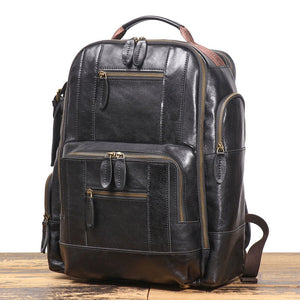 Thumbnail for Retro Riverstone Travel Leather Backpack - Moderno Collections
