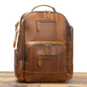 Thumbnail for Retro Riverstone Travel Leather Backpack - Moderno Collections