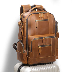 Thumbnail for Retro Riverstone Travel Leather Backpack - Moderno Collections
