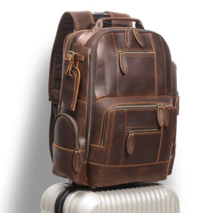 Thumbnail for Retro Riverstone Travel Leather Backpack - Moderno Collections