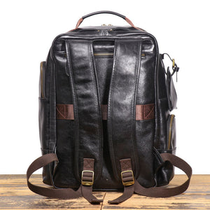 Thumbnail for Retro Riverstone Travel Leather Backpack - Moderno Collections