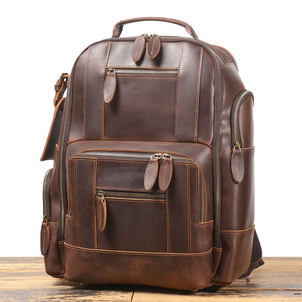 Retro Riverstone Travel Leather Backpack - Moderno Collections