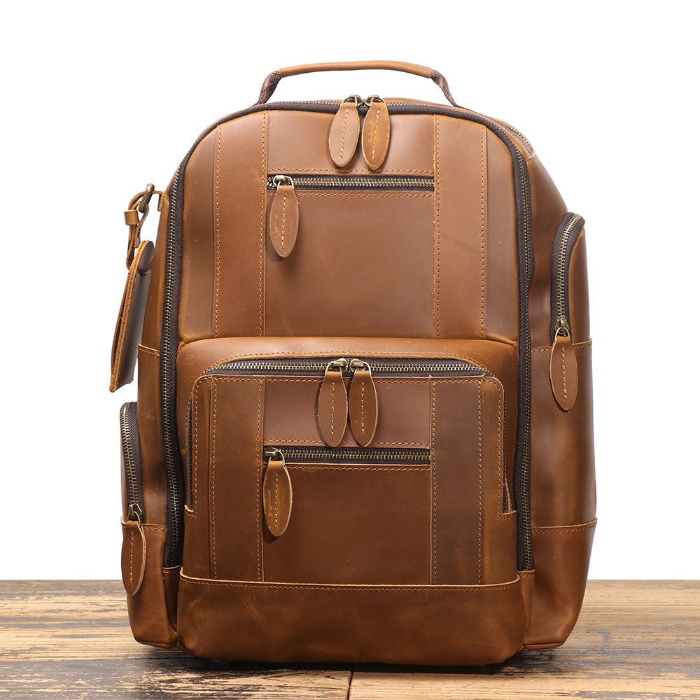 Retro Riverstone Travel Leather Backpack - Moderno Collections