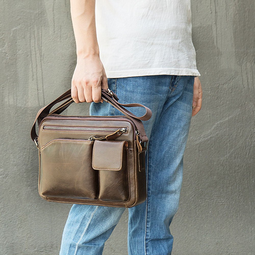 RetroFlex Genuine Leather Messenger Bag - Moderno Collections