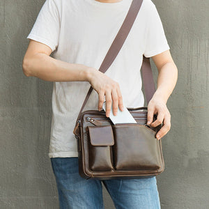 Thumbnail for RetroFlex Genuine Leather Messenger Bag - Moderno Collections
