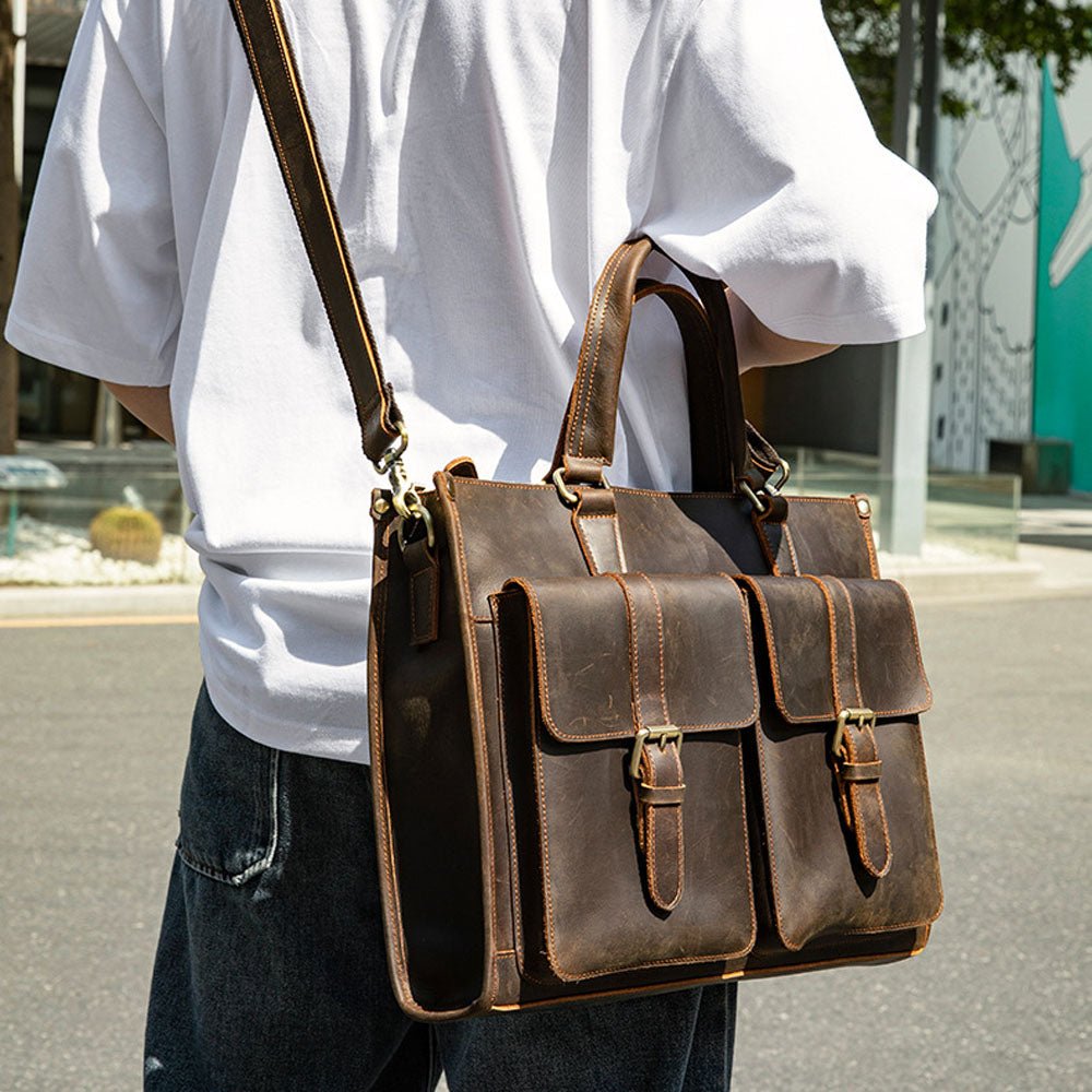 RetroMagna Leather Messenger Bag - Moderno Collections