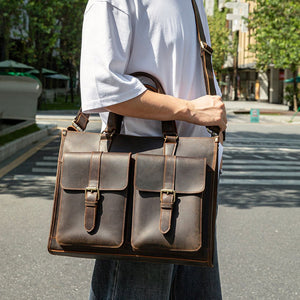 Thumbnail for RetroMagna Leather Messenger Bag - Moderno Collections