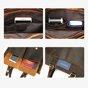 Thumbnail for RetroMagna Leather Messenger Bag - Moderno Collections