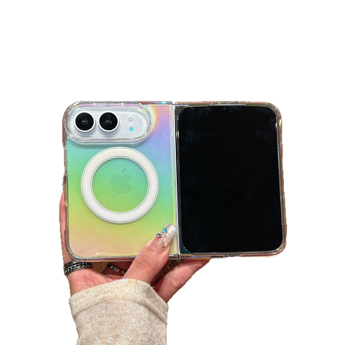 Solace Rainbow Gradient MagSafe iPhone 18 Duo Fold Case - Moderno Collections