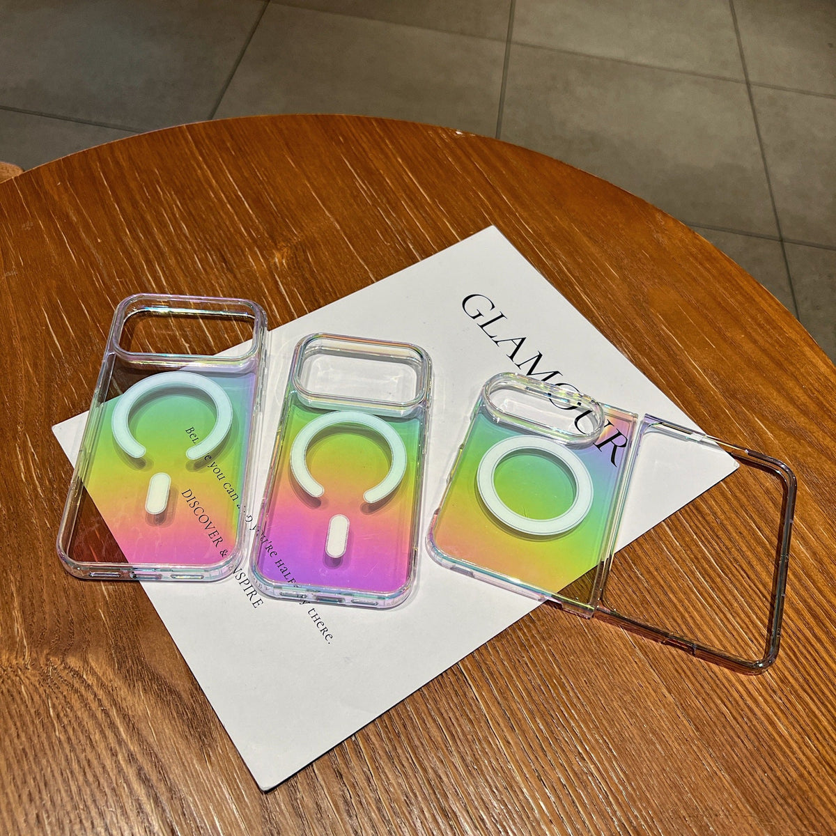 Solace Rainbow Gradient MagSafe iPhone 18 Duo Fold Case - Moderno Collections