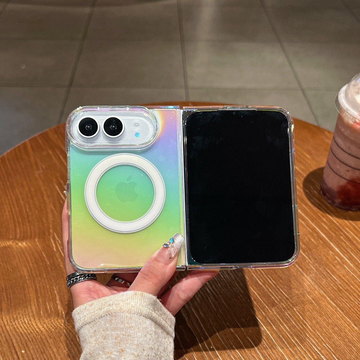 Solace Rainbow Gradient MagSafe iPhone 18 Duo Fold Case - Moderno Collections