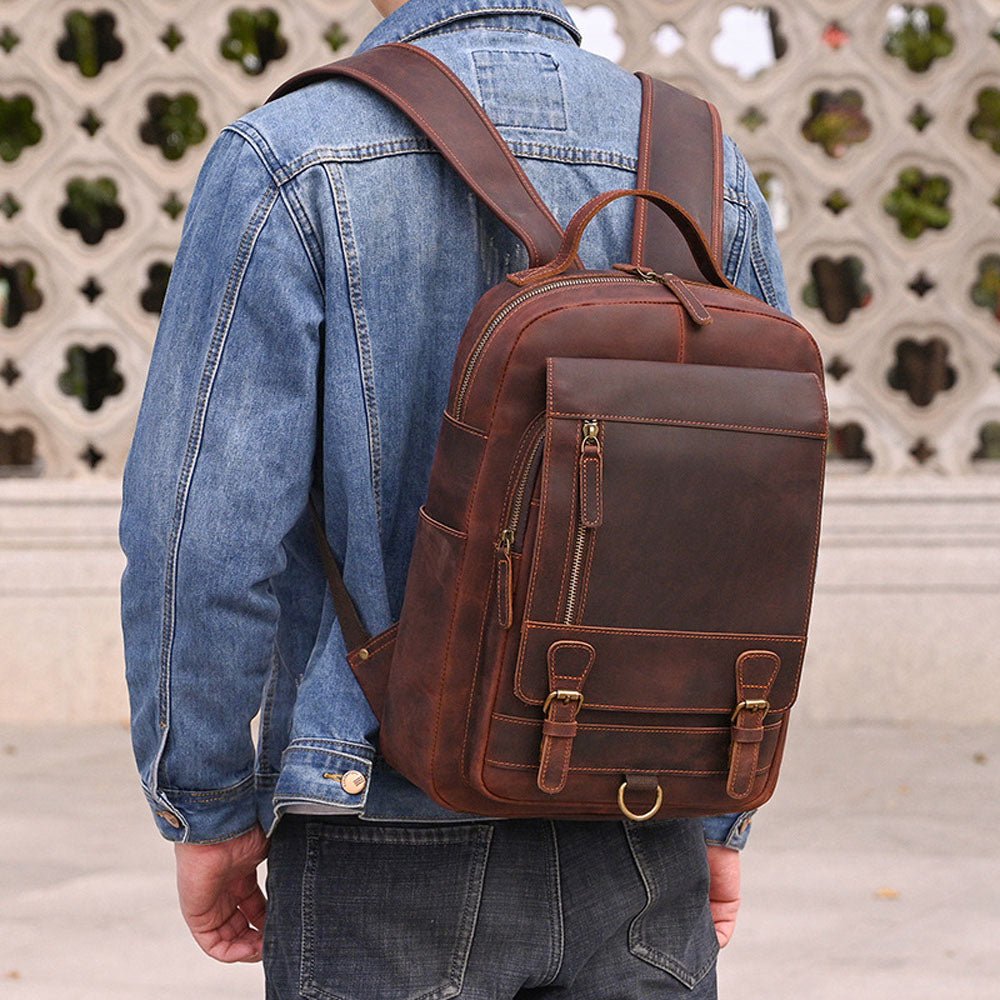 Statesman Leather Travel Backpack - Moderno Collections