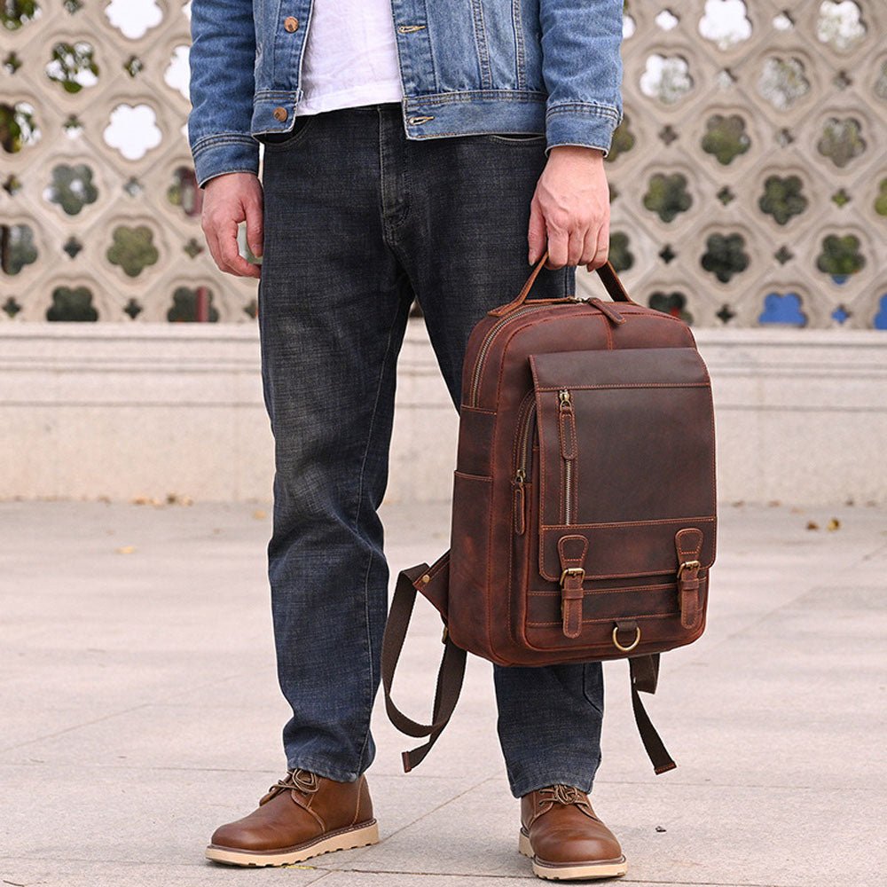 Statesman Leather Travel Backpack - Moderno Collections