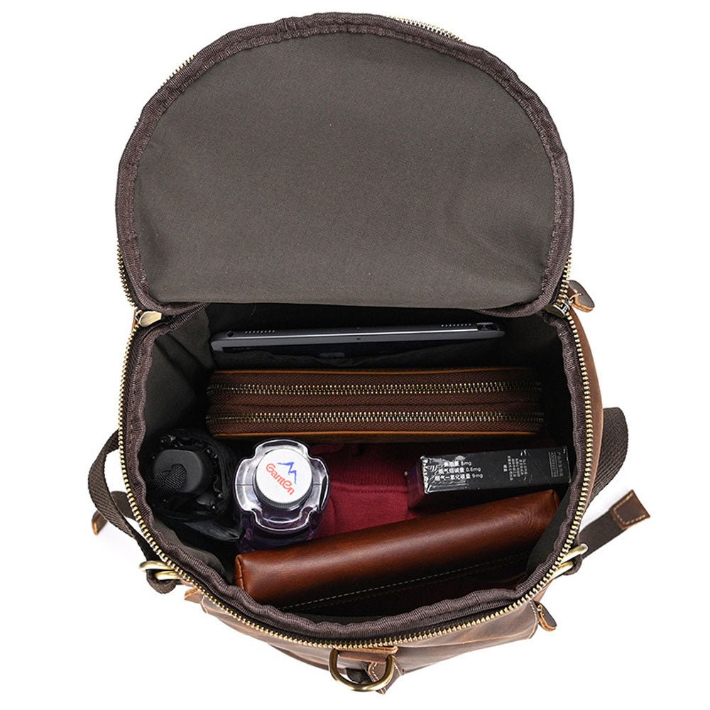 Tri - Carry Travel Leather Backpack - Moderno Collections