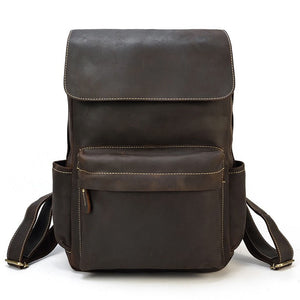 Thumbnail for VintageGrid Large - Capacity Leather Backpack - Moderno Collections