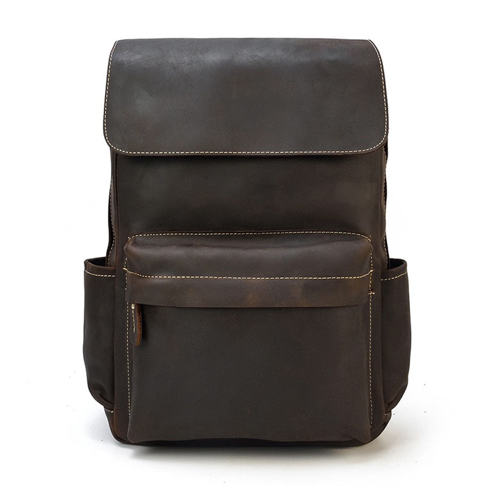 VintageGrid Large - Capacity Leather Backpack - Moderno Collections
