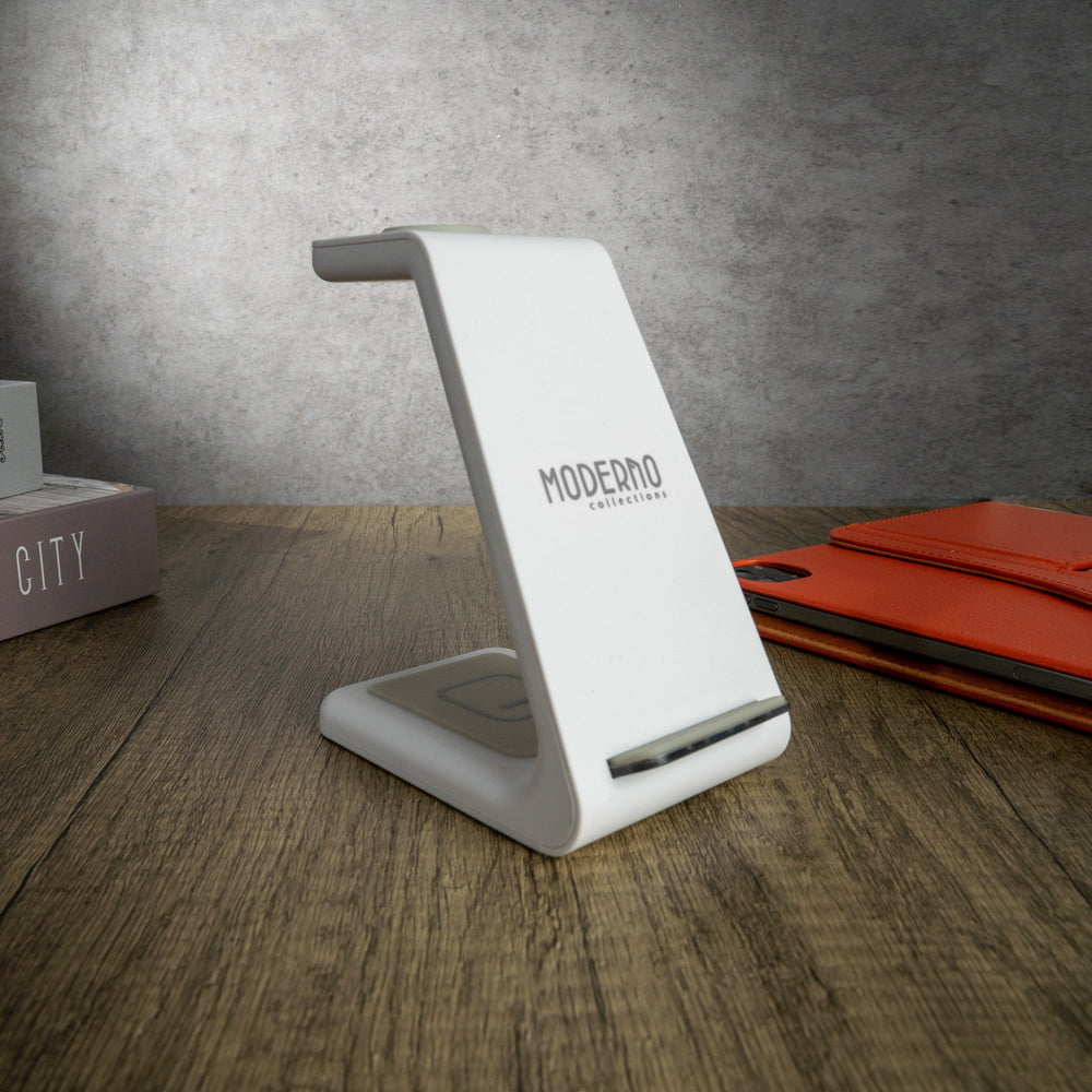 Premium 3 in 1 Fast Wireless Charging Stand for iPhone, Apple Watch & AirPods - Moderno Collections